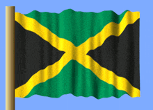 a jamaican flag is flying in the wind