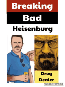 breaking bad heisenburg drug dealer poster with a man with a mustache