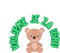 a teddy bear sits in the middle of a green circle that says vrijeme je za igru