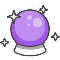 a cartoon illustration of a purple ball with stars around it