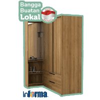 a wardrobe with a sticker that says ' bangsa buatan lokal '