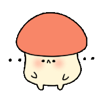 a cartoon drawing of a mushroom with a red hat and feet