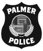 a palmer police badge with a house in the middle