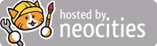 a logo for hosted by neocities with a cat