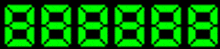 a row of green digital numbers on a black background on a digital display .