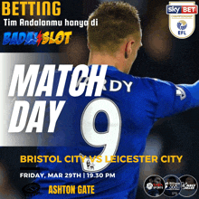 a poster for bristol city vs leicester city