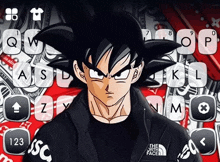 a screenshot of a keyboard with a picture of a cartoon character with a supreme jacket on