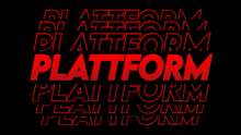 a black background with red letters that says platform