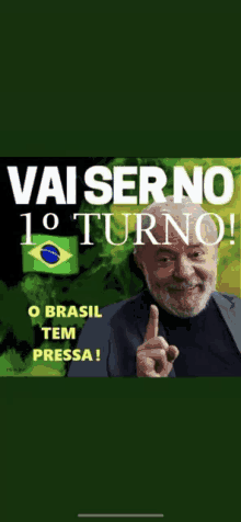 a man with a beard is giving a thumbs up and says vai ser no 1o turno