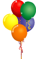 a bunch of colorful balloons with a red green and yellow balloon in the middle