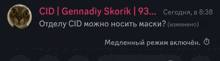 a screenshot of a chat with a picture of a cat and the name gennadiy skorik