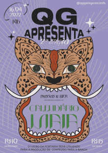 a poster with a leopard on it that says ' gg apresenta '