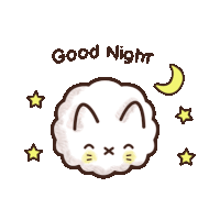 a cartoon drawing of a cloud with a face and the words good night below it