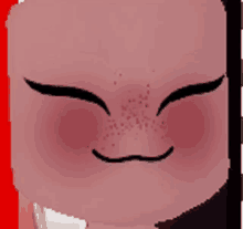 a pixel art of a person 's face with freckles