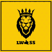 a lion with a crown on its head and the words lw ss underneath it