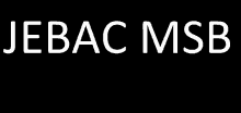 a black background with white letters that say jebac msb