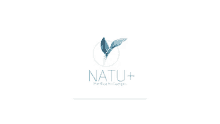 a logo for natu + purifica tu cuerpo with a leaf in the center