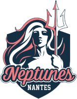 a logo for the team neptunes nantes shows a woman holding a trident