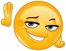 a cartoon smiley face is giving a thumbs up and making a peace sign .