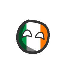 a drawing of an irish flag ball with a face