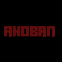 a black background with red lettering that says ahoben