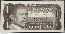 a bank of botswana one pula note with a man on it