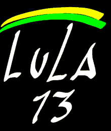 a logo for lula 13 has a green and yellow stripe