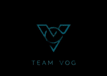 a logo for a company called team vog with a triangle and a circle in the middle