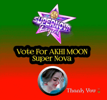 a poster for supernova project asking people to vote