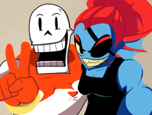 a cartoon drawing of papyrus and undertale undertale