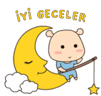 a cartoon of a baby sitting on a crescent moon holding a star