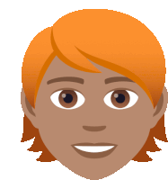 a cartoon illustration of a person 's face with red hair