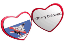 a heart shaped mirror with the words " 876 my beloved "