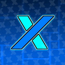 a blue x on a blue background with x 's