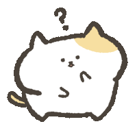 a drawing of a cat with a question mark above it 's head