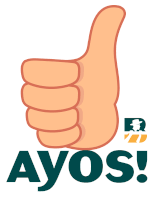 a hand giving a thumbs up with ayos written below it