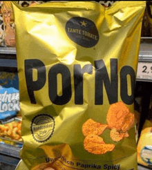 a bag of porno hand cooked style paprika chips