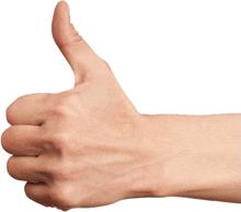 a close up of a hand giving a thumbs up sign