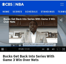 a cbs news article about bucks getting back into series