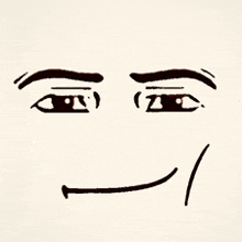 a black and white drawing of a man 's face with a smile on it .