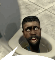 a man with a beard is sitting in a toilet with his head sticking out