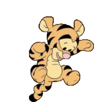 tigger from winnie the pooh is jumping up in the air