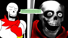 a cartoon drawing of papyrus and a skull