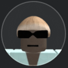 a cartoon character wearing sunglasses is in a circle on a black background .