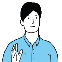 a black and white drawing of a man giving a thumbs up