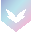 a white arrow with wings on a pink and blue background