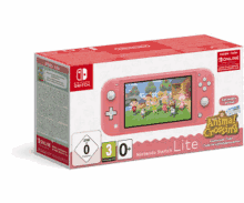 a nintendo switch lite with animal crossing on the screen