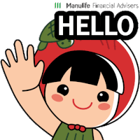 a cartoon of a girl wearing a watermelon hat and the words hello