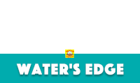 a blue sign that says water 's edge