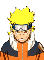 a cartoon of naruto wearing a headband with the number 6 on it .